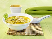 Spicy coley soup with coconut
