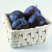 Damsons in a small basket