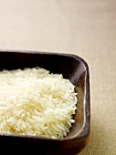 Basmati rice in wooden dish