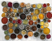 Assorted spices in jars