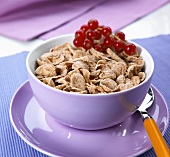 Wheat flakes in a bowl