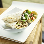 Wraps with various fillings