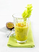 Passion fruit smoothie with celery