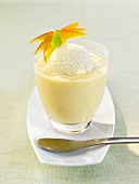 Mango and vanilla ice cream smoothie