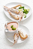 Gazpacho with prawns