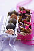 Fresh and dried figs in gift boxes