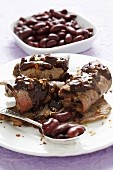 Beef roulades with red kidney beans and chocolate sauce