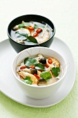 Thai hot and sour soup with prawns