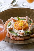 Crab salad with grapefruit
