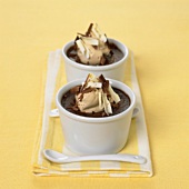 Chocolate dessert with coffee ice cream