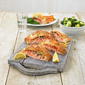 Salmon in puff pastry