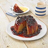 Cherry and almond pudding