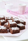 Brownies with grated coconut