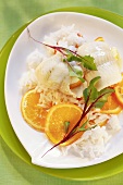Seezunge mit Orangen und Reis