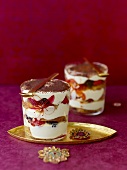 Tiramisu in glasses for Christmas