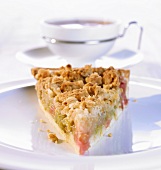 A piece of rhubarb tart