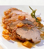 Loin of pork with pineapple sauce