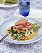 Beef tongue with bean salad