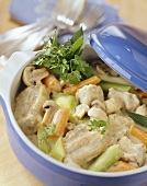 Veal ragout with mushrooms and vegetables