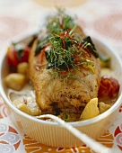 Thai roast turkey joint with pineapple and tomatoes