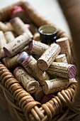 Basket of wine corks