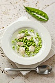 Chicken soup with peas