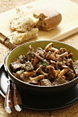 Beef ragout with chanterelles