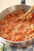 Tomato sauce in a pan