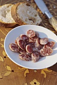 French lamb sausage with bread