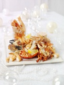 Seafood platter for Christmas