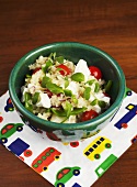 Couscous with goat's cheese, tomatoes and oregano