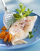 Cod fillet with pink peppercorns