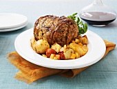 Roast Berkshire pork with fennel and potatoes