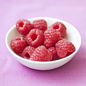 Raspberries in a dish