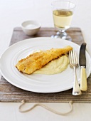 Fried fish fillet with cauliflower puree