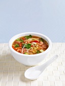 Spicy noodle soup with prawns