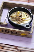 Oyster mushroom soup with lemon