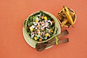 Fruity shrimp salad with sweet potatoes