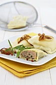 Maultaschen (filled pasta) with meat filling