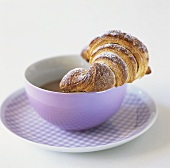 Croissant with milky coffee