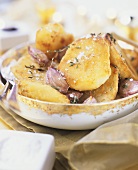 Roast potatoes with garlic and salt
