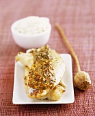 Cod fillet with mustard crust