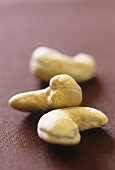 Three shelled cashew nuts