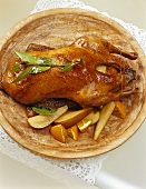 Roast duck with pears