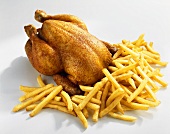 Roast chicken with chips