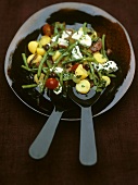 Mediterranean potato salad with green beans and goat's cheese