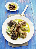 Octopus with olive oil herb vinaigrette