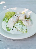 Snapper with savoy, coriander and creamy sauce