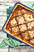 Spicy apple tart with anchovies and caramelised onions