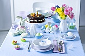 A table laid for an Easter breakfast